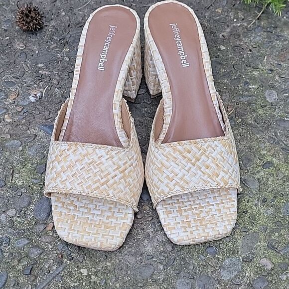 Jeffrey Campell Woven Block Heeled Sandals Size US 9 - Picture 2 of 10